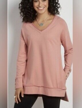 NWT Soft Surroundings Palta Pullover Tunic In Frost Grey